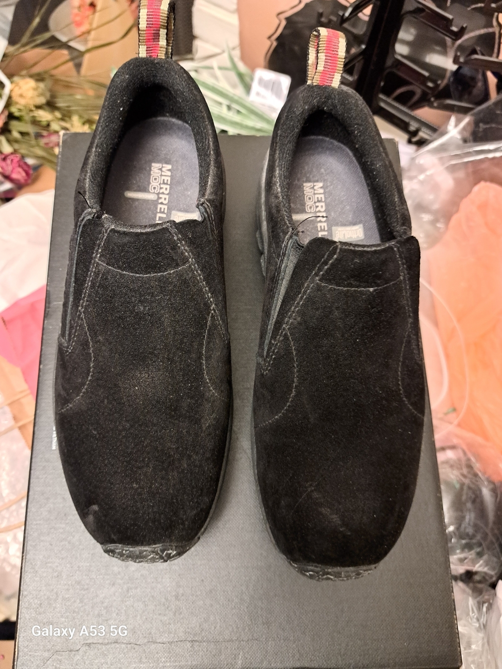 Merrell Black Suede Slip-On Ankle Sneakers